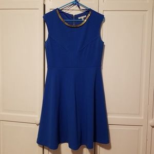 Sandra Darren gold accented dress 8